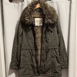 Abercrombie & Fitch Utility Sherpa Lined Faux Fur Parka